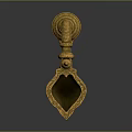 Classical Golden Carved Furniture Accent With Intricate Floral Motifs And Decorative Design