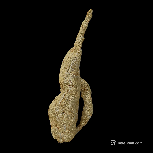 Unique Natural Twisted Textured Brown Organic Shape Decorative Sculpture 3d model 
