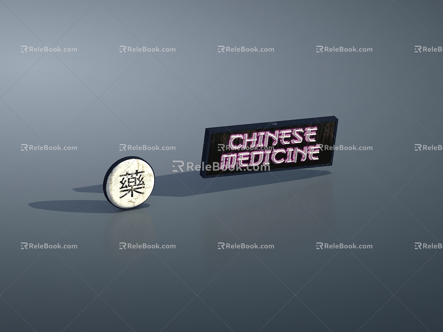 Modern signboard shop logo 3d model