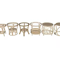 Stylish Various Design Side Tables With Metal Frames And Rattan Details