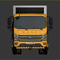 Yellow Dump Truck With Modern Design And White Cargo Bed Features 3d model