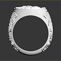 Elegant Silver Ring With Large Crystal Stone And Intricate Engraved Band Design 3d model