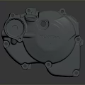 Honda Gray Mechanical Engine Cover With Metal Holes And Mounting Points Design