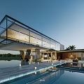 Modern Public Building Scene Public Building 3d model