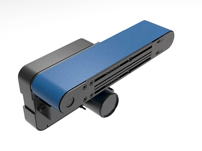 High Performance Blue Black Industrial Equipment With Mechanical Roller And Sturdy Design 3d model