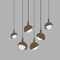Modern Metallic Spherical Pendant Lights With Illuminated Multiple Hanging Design 3d model