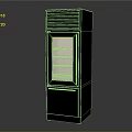 Upright Modern Black Glass Door Refrigerator Freezer With Internal Shelves And Bottom Drawer