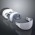 Modern Electronic Head And Eye Massager Devices With White Ergonomic Design