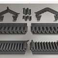 Chinese-style Eaves Ancient Building Eaves Eaves Line Eaves Tile Ridge Roof Building Components 3d model