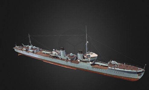 modern warship destroyer weapon ship cruiser ship 3d model