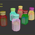 Glass Spice Bottles With Silver Lids Containing Various Seasonings For Kitchen