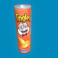 Decorative Ornament Combination Set With Orange Canister Cartoon Character Original Design And Blue Background