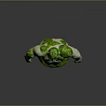 Game and Movie Character With Green Moss Covered Large Muscular Body And Angry Expression