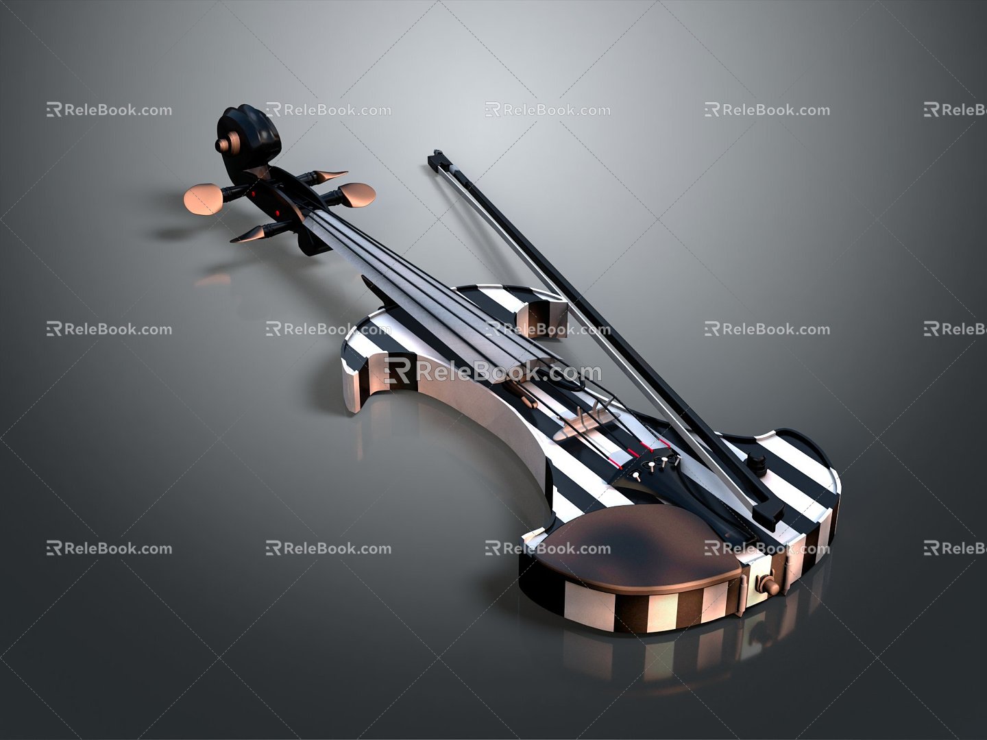 Modern Violin Cartoon Violin Animation Violin 3d model