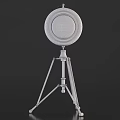 Vintage Metal Floor Clock With Round Dial Roman Numerals And Tripod Stand
