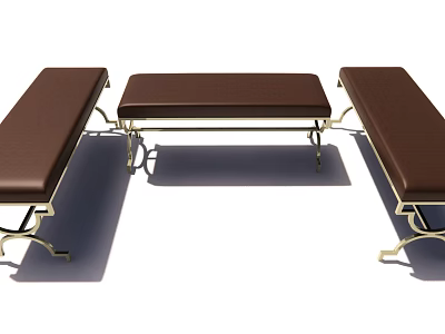 Modern Bed End Stool Bed End Step 3d model