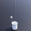 Modern Bathroom Accessories Toilet Brush Set With White Holder And Metal Handle