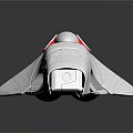 Futuristic White Spacecraft Model With Sleek Design And Red Accent For Aerospace Exploration