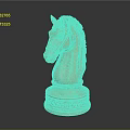 Detailed Wooden Horse Head Sculpture Decorative Household Ornament With Carved Base