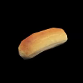 Fresh Golden Long Bread with Crispy Surface on Black Background Showcasing Perfectly Baked Texture