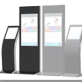 Modern Public Self-service Kiosks with Black White Designs and Interactive Screens