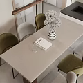 Modern Living Dining Room Interior With Open Layout Marble Partitions And White Storage Cabinets