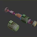 Industrial Equipment Components With Motor Drive Shaft And Small Metal Parts Assembly