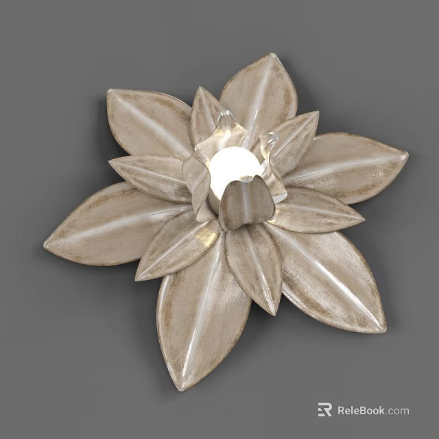 Elegant Flower Shaped Wall Light With Decorative Petals And Metallic Design 3d model