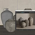 Quiet pottery jars make old jars 3d model