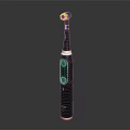Black Electric Toothbrush With Blue LED Head And Control Buttons 3d model