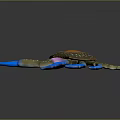 Toy Crab with blue legs orange spotted back pink parts and green claws