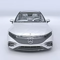 Mercedes Benz White Modern Sedan With Transparent Roof And Large Wheels