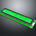 Green LCD Character Display Module With Numeric Digits For Computer Electronic Components 3d model