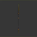 Decorative Ancient Style Spear With Yellow Spearhead Black Shaft And Gold Accents