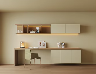 Modern desk integrated cabinet 3d model