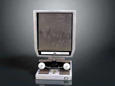 Display Screen Device With Base And Control Knobs Design Structure 3d model