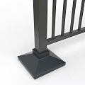 Municipal Road Guardrail Black Metal Design With Vertical Rails And Stable Posts