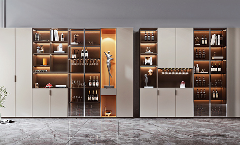 Modern Wine Cabinet Wine Cabinet Combination 3d model