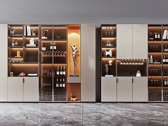 Modern Wine Cabinet Wine Cabinet Combination 3d model