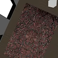 Square Rug With Red Butterfly Floral Pattern For Modern Living Room