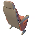 Tech Exhibition Hall Orange Seats With Armrest Cup Holders Design 3d model