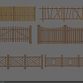 Different Types of Wooden Garden Fences with Bamboo and Cross Patterns