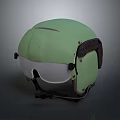 Green Protective Helmet With Visor And Adjustable Black Straps Stylish Design