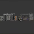 3D Industrial Metal Structure Scene With Stairs Platform And Railings