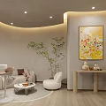 Modern Nail Salon Interior Design With Product Display Wall And Elegant Lighting 3d model