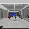 Modern Home Gym Interior With Mirror Wall Dumbbells And Exercise Ball