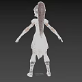 Female Warrior Character with Armor Skirt Leather Boots in Dynamic Pose 3D Design