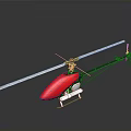 Space Exploration Helicopter Prototype With Red Body White Rotor Blades And Support Structure 3d model