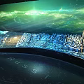 Urban Dream Show Exhibition With City Model Large Screen And Visitors