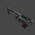 Futuristic Gun With Detailed Metallic Structure Glowing Tech Elements And Modern Design 3d model